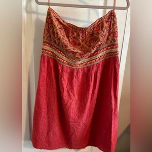 American Rag strapless coral beaded mini dress